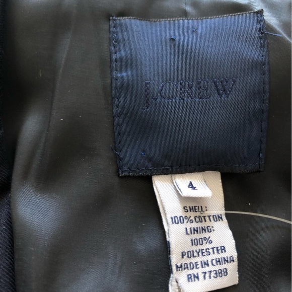 J. Crew Navy Cotton Blazer Jacket Size 4 - Picture 8 of 12